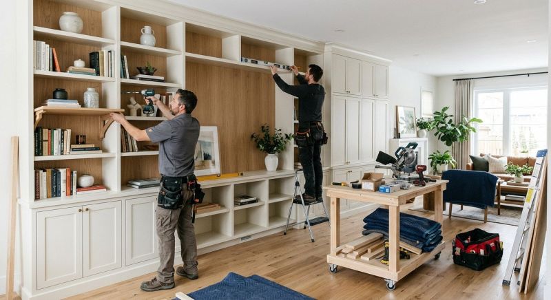 Custom Bookcase Installation in Winston Salem, NC